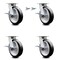 Service Caster 8 Inch Kingpinless Rubber on Aluminum Wheel Caster Brakes 2 Swivel Locks, 4PK SCC-KP30S820-RAR-SLB-BSL-2-SLB-2 - alternate 1